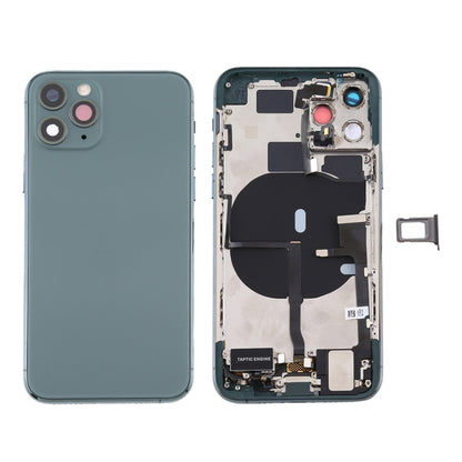 Battery Back Cover Assembly (with Side Keys & Power Button + Volume Button Flex Cable & Wireless Charging Module & Motor & Charging Port & Speaker Ringer Buzzer & Card Tray & Camera Lens Cover) for iPhone 11 Pro Max, For iPhone 11 Pro Max