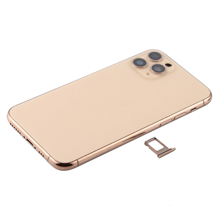 Battery Back Cover Assembly (with Side Keys & Power Button + Volume Button Flex Cable & Wireless Charging Module & Motor & Charging Port & Speaker Ringer Buzzer & Card Tray & Camera Lens Cover) for iPhone 11 Pro Max, For iPhone 11 Pro Max