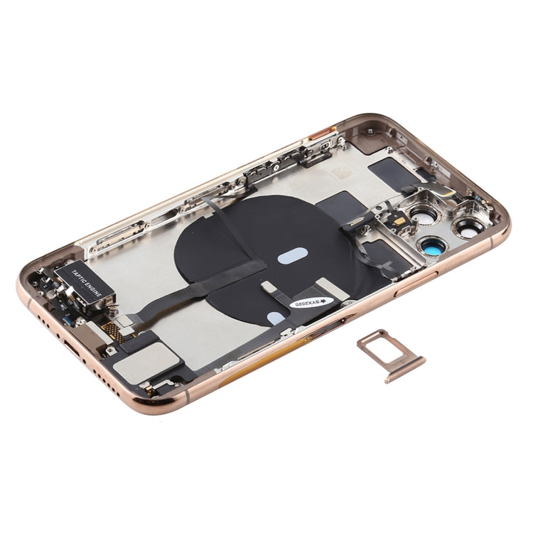 Battery Back Cover Assembly (with Side Keys & Power Button + Volume Button Flex Cable & Wireless Charging Module & Motor & Charging Port & Speaker Ringer Buzzer & Card Tray & Camera Lens Cover) for iPhone 11 Pro Max, For iPhone 11 Pro Max