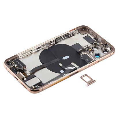Battery Back Cover Assembly (with Side Keys & Power Button + Volume Button Flex Cable & Wireless Charging Module & Motor & Charging Port & Speaker Ringer Buzzer & Card Tray & Camera Lens Cover) for iPhone 11 Pro Max, For iPhone 11 Pro Max