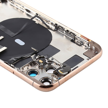 Battery Back Cover Assembly (with Side Keys & Power Button + Volume Button Flex Cable & Wireless Charging Module & Motor & Charging Port & Speaker Ringer Buzzer & Card Tray & Camera Lens Cover) for iPhone 11 Pro Max, For iPhone 11 Pro Max