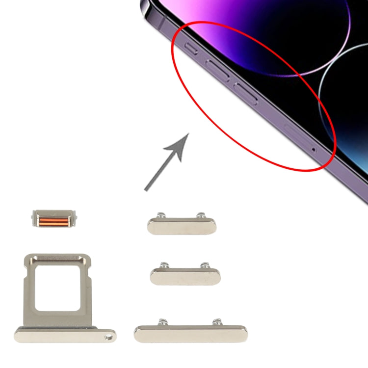 SIM Card Tray + Side Keys for iPhone 14 Pro Max, For iPhone 14 Pro Max(Single card), For iPhone 14 Pro Max (Purple), For iPhone 14 Pro Max
