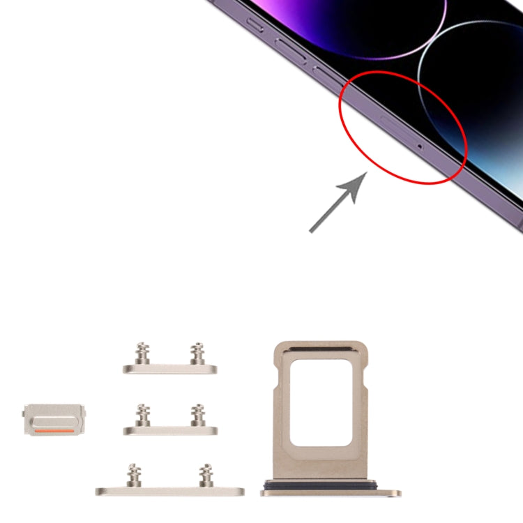SIM Card Tray + SIM Card Tray + Side Keys for iPhone 14 Pro Max, For iPhone 14 Pro Max