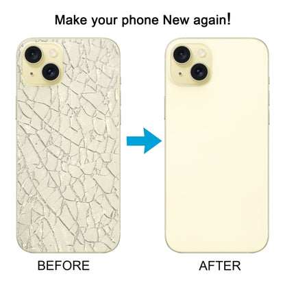 For iPhone 15 Plus Glass Battery Back Cover with Camera Lens Cover, For iPhone 15 Plus (with Camera Cover)