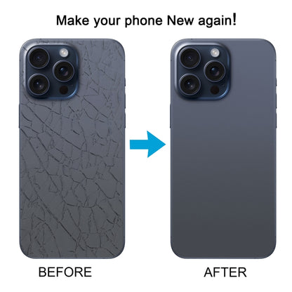 For iPhone 15 Pro Glass Battery Back Cover with Camera Lens Cover, For iPhone 15 Pro(with Camera Cover)