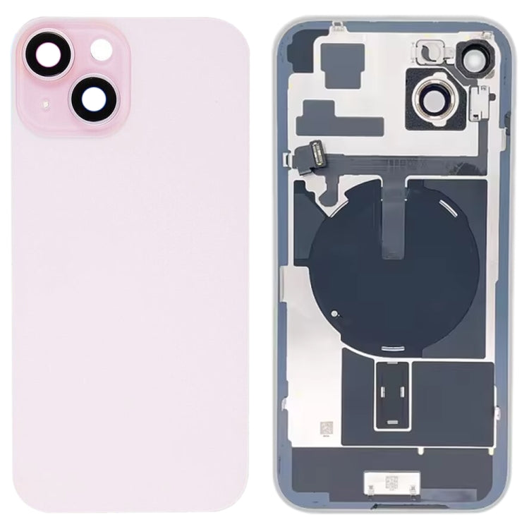 For iPhone 15 Plus Glass Battery Back Cover with Flash Bracket + Wireless Charging Module, For iPhone 15 Plus