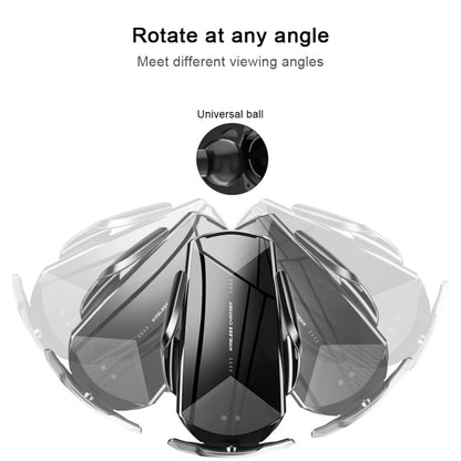 Q2 15W Universal Rotation Infrared Induction Magnetic Car Wireless Charging Mobile Phone Holder with Micro USB + 8 Pin + Type-C / USB-C Magnetic Connector, Q2 Red, Q2 Silver, Q2 Black