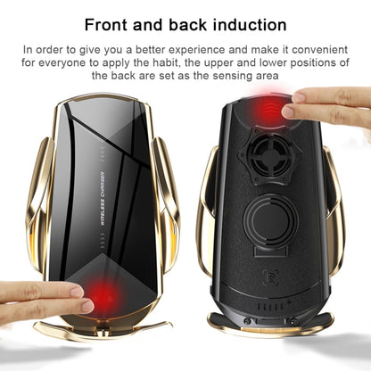 Q2 15W Universal Rotation Infrared Induction Magnetic Car Wireless Charging Mobile Phone Holder with Micro USB + 8 Pin + Type-C / USB-C Magnetic Connector, Q2 Red, Q2 Silver, Q2 Black
