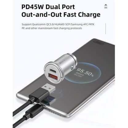 awei C-708 PD 45W USB + Type-C / USB-C Mini Car Charger, C-708