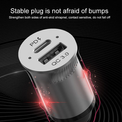 PD USB-C / Type-C + QC3.0 USB Fast Charging Car Charger with Dual LED Indicator, QC3.0