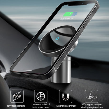 12PRO 15W Aluminum Alloy MagSafe Magnetic Car Wireless Charger Mobile Phone Holder , Car Wireless Charger Holder