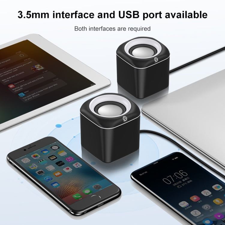 A1 Upgraded Version USB Wire-controlled 4D Stereo Sound Mini Wired Speaker, Cable Length: 1.3m, Upgraded Version