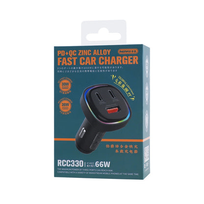 REMAX RCC330 Earl Series 3 in 1 Car 66W PD Fast Charger with Indicator Light, RCC330
