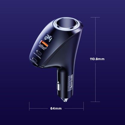 REMAX RCC339 Warriors Series 3 in 1 Car Digital Cigarette Lighter 88.5W PD Fast Charger