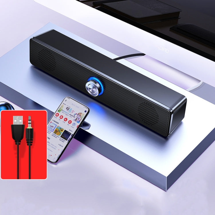 YINDIAO A36 Smart Subwoofer Computer Wired Speaker, Rotary Button Mini Version, Rotary Button Mini Version (Black)