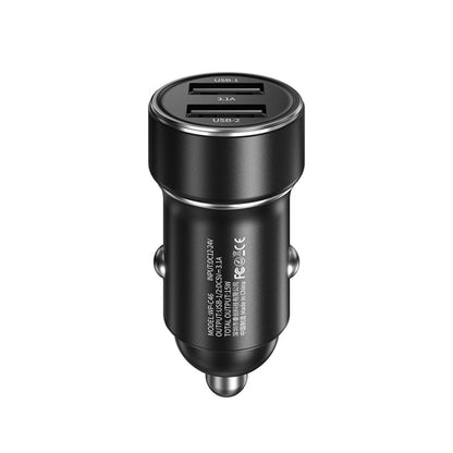 WK WP-C46 Staroad Series Vieyie 15W Dual-USB Car Charger, WP-C46 (Black), WP-C46 (Grey)