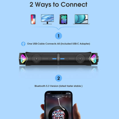 L1 Outdoor Portable RGB Light USB Bluetooth Wireless Speaker with Mic, L1