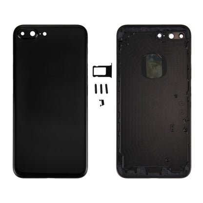 6 in 1 for iPhone 7 Plus (Back Cover + Card Tray + Volume Control Key + Power Button + Mute Switch Vibrator Key + Sign) Full Assembly Housing Cover (Jet Black), For iPhone 7 Plus Jet Black