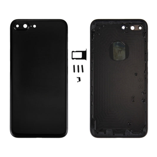 6 in 1 for iPhone 7 Plus (Back Cover + Card Tray + Volume Control Key + Power Button + Mute Switch Vibrator Key + Sign) Full Assembly Housing Cover (Jet Black), For iPhone 7 Plus Jet Black