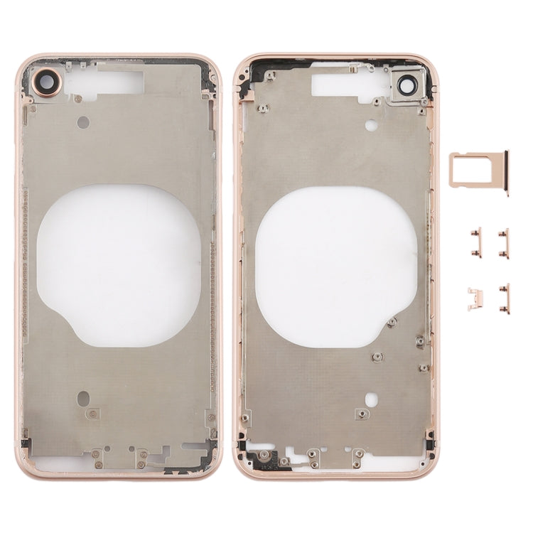 Transparent Battery Back Cover with Camera Lens Frame & SIM Card Tray & Side Keys for iPhone 8, For iPhone 8 (Transparent Back), For iPhone 8 (Transparent White), For iPhone 8 (Transparent Gold), For iPhone 8 (Transparent Red)