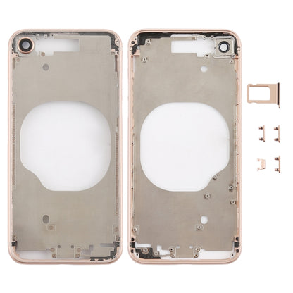 Transparent Battery Back Cover with Camera Lens Frame & SIM Card Tray & Side Keys for iPhone 8, For iPhone 8 (Transparent Back), For iPhone 8 (Transparent White), For iPhone 8 (Transparent Gold), For iPhone 8 (Transparent Red)
