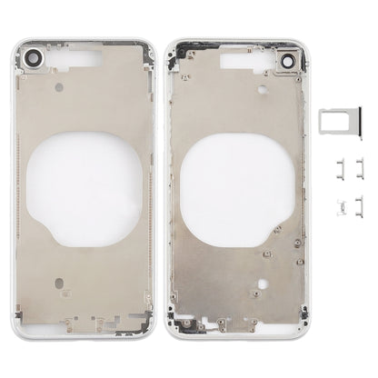Transparent Battery Back Cover with Camera Lens Frame & SIM Card Tray & Side Keys for iPhone 8, For iPhone 8 (Transparent Back), For iPhone 8 (Transparent White), For iPhone 8 (Transparent Gold), For iPhone 8 (Transparent Red)
