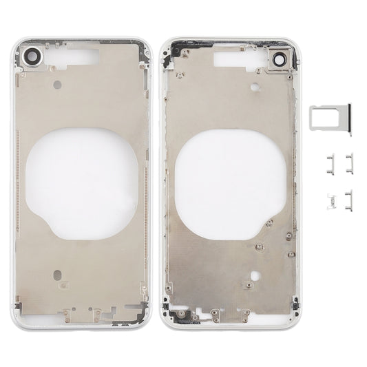 Transparent Battery Back Cover with Camera Lens Frame & SIM Card Tray & Side Keys for iPhone 8, For iPhone 8 (Transparent Back), For iPhone 8 (Transparent White), For iPhone 8 (Transparent Gold), For iPhone 8 (Transparent Red)