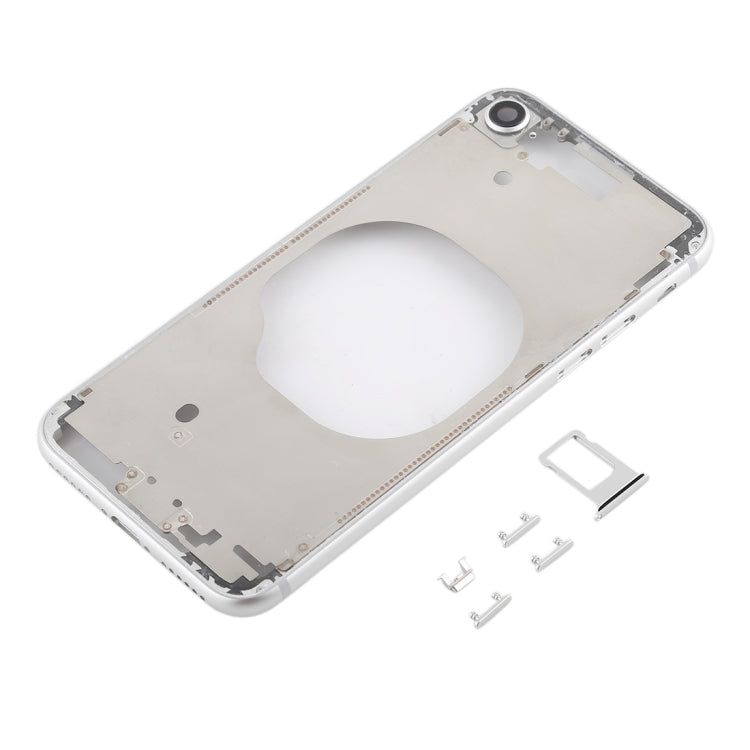 Transparent Battery Back Cover with Camera Lens Frame & SIM Card Tray & Side Keys for iPhone 8, For iPhone 8 (Transparent Back), For iPhone 8 (Transparent White), For iPhone 8 (Transparent Gold), For iPhone 8 (Transparent Red)