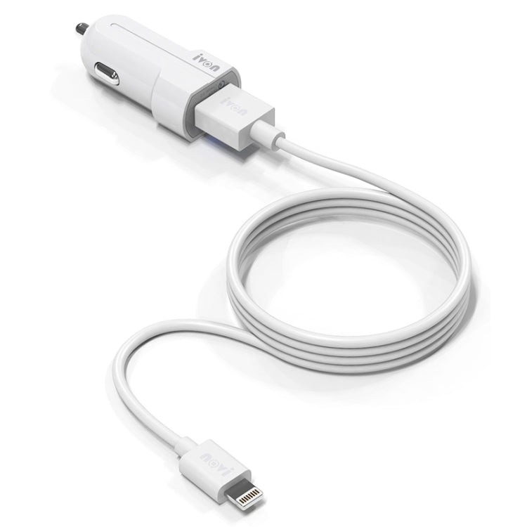 IVON CC13 QC 3.0 Fast Charging Car Charger Set with 8 Pin Charging Cable, Charger with 8 Pin Cable