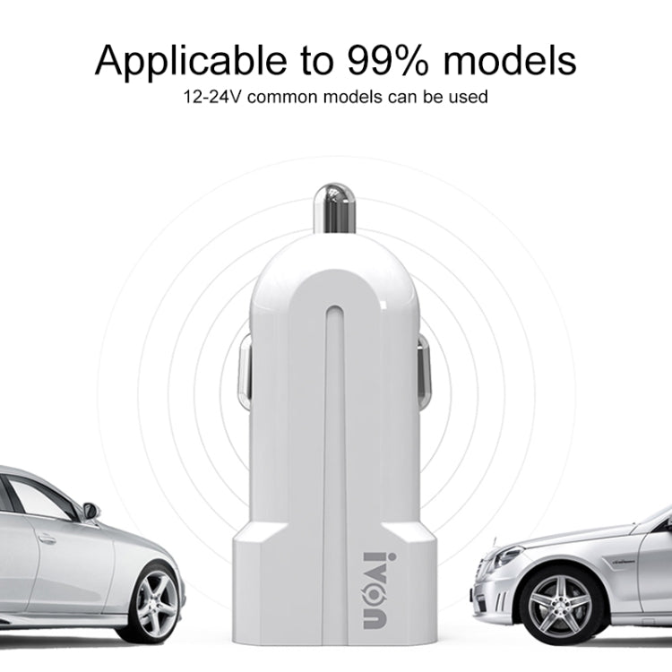 IVON CC13 QC 3.0 Fast Charging Car Charger Set with 8 Pin Charging Cable, Charger with 8 Pin Cable