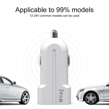 IVON CC13 QC 3.0 Fast Charging Car Charger Set with Type-C / USB-C Charging Cable, Charger with Type-C Cable