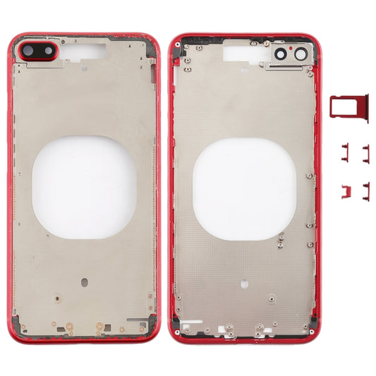 Transparent Battery Back Cover with Camera Lens Frame & SIM Card Tray & Side Keys for iPhone 8 Plus, For iPhone 8 Plus (Transparent Back), For iPhone 8 Plus (Transparent White), For iPhone 8 Plus(Transparent Gold), For iPhone 8 Plus(Transparent Red)