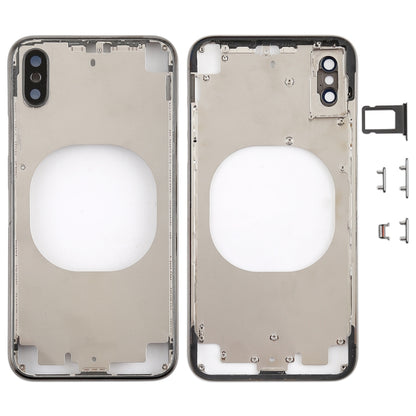 Transparent Battery Back Cover with Camera Lens Frame & SIM Card Tray & Side Keys for iPhone X, For iPhone X (Transparent Back), For iPhone X (Transparent White)