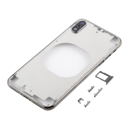 Transparent Battery Back Cover with Camera Lens Frame & SIM Card Tray & Side Keys for iPhone X, For iPhone X (Transparent Back), For iPhone X (Transparent White)