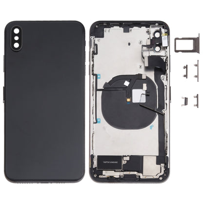Battery Back Cover Assembly (with Side Keys & Speaker Ringer Buzzer & Motor & Camera Lens & Card Tray & Power Button + Volume Button + Charging Port + Signal Flex Cable & Wireless Charging Module) for iPhone XS Max, For iPhone XS Max (Full Assembly)...