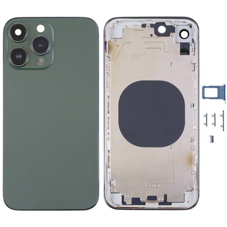 Stainless Steel Back Housing Cover with Appearance Imitation of iP13 Pro for iPhone XR, for iPhone XR(Stainless Steel Material,Green)