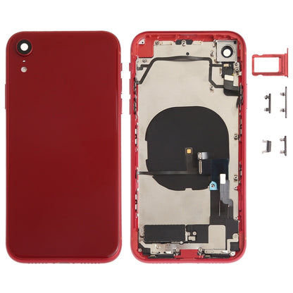 Battery Back Cover Assembly (with Side Keys & Speaker Ringer Buzzer & Motor & Camera Lens & Card Tray & Power Button + Volume Button + Charging Port + Signal Flex Cable & Wireless Charging Module) for iPhone XR, For iPhone XR (Full Assembly)