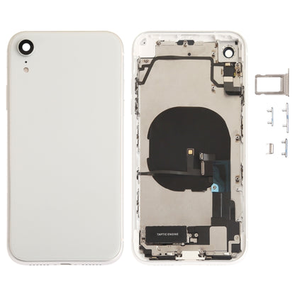 Battery Back Cover Assembly (with Side Keys & Speaker Ringer Buzzer & Motor & Camera Lens & Card Tray & Power Button + Volume Button + Charging Port + Signal Flex Cable & Wireless Charging Module) for iPhone XR, For iPhone XR (Full Assembly)