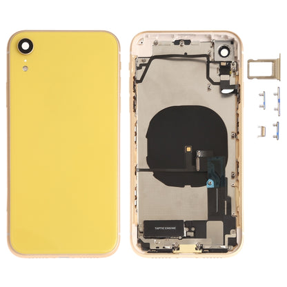 Battery Back Cover Assembly (with Side Keys & Speaker Ringer Buzzer & Motor & Camera Lens & Card Tray & Power Button + Volume Button + Charging Port + Signal Flex Cable & Wireless Charging Module) for iPhone XR, For iPhone XR (Full Assembly)