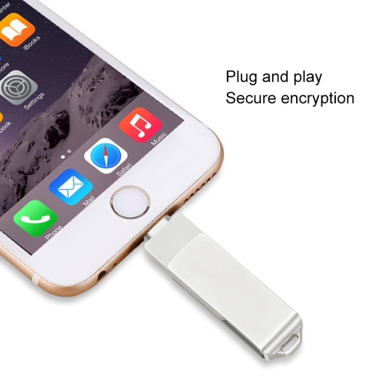 S31 3 in 1 32GB Micro USB 2.0 + USB-C / Type-C + 8 Pin Interface Metal Twister Flash Disk, 32GB