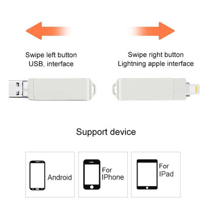 S31 3 in 1 128GB Micro USB 2.0 + USB-C / Type-C + 8 Pin Interface Metal Twister Flash Disk, 128GB