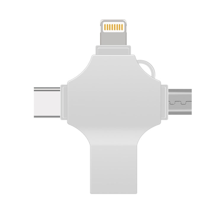 Cross 4 in 1 256GB 8 Pin + Micro USB + USB-C / Type-C + USB 3.0 Metal Flash Disk, 256GB