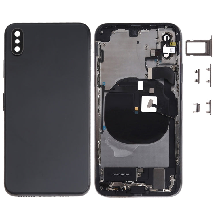 Battery Back Cover Assembly (with Side Keys & Speaker Ringer Buzzer & Motor & Camera Lens & Card Tray & Power Button + Volume Button + Charging Port + Signal Flex Cable & Wireless Charging Module) for iPhone XS, For iPhone XS (Full Assembly)...