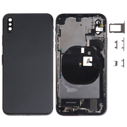 Battery Back Cover Assembly (with Side Keys & Speaker Ringer Buzzer & Motor & Camera Lens & Card Tray & Power Button + Volume Button + Charging Port + Signal Flex Cable & Wireless Charging Module) for iPhone XS, For iPhone XS (Full Assembly)...