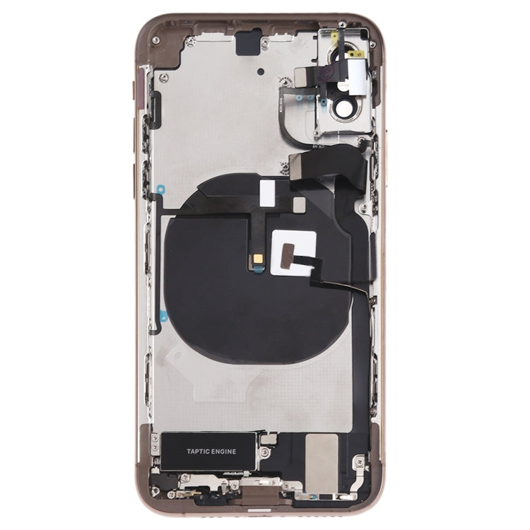 Battery Back Cover Assembly (with Side Keys & Speaker Ringer Buzzer & Motor & Camera Lens & Card Tray & Power Button + Volume Button + Charging Port + Signal Flex Cable & Wireless Charging Module) for iPhone XS, For iPhone XS (Full Assembly)...