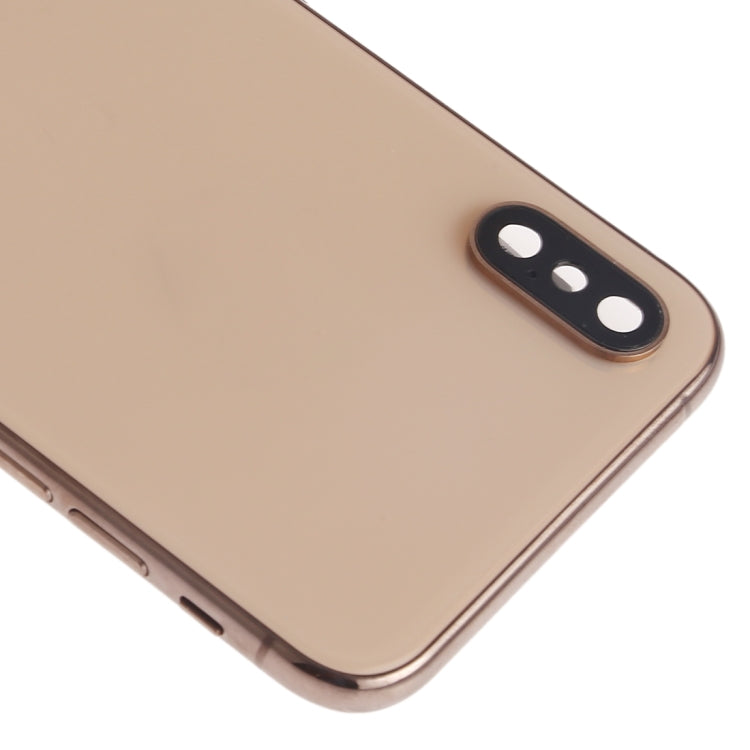 Battery Back Cover Assembly (with Side Keys & Speaker Ringer Buzzer & Motor & Camera Lens & Card Tray & Power Button + Volume Button + Charging Port + Signal Flex Cable & Wireless Charging Module) for iPhone XS, For iPhone XS (Full Assembly)...