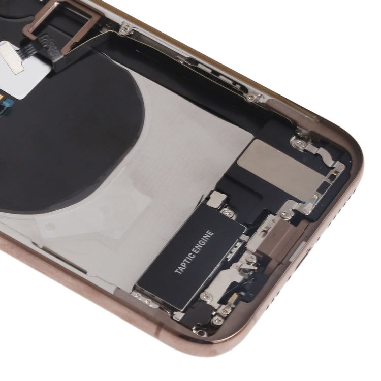 Battery Back Cover Assembly (with Side Keys & Speaker Ringer Buzzer & Motor & Camera Lens & Card Tray & Power Button + Volume Button + Charging Port + Signal Flex Cable & Wireless Charging Module) for iPhone XS, For iPhone XS (Full Assembly)...