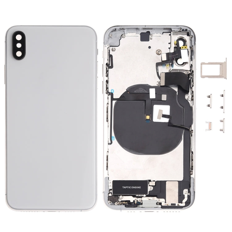 Battery Back Cover Assembly (with Side Keys & Speaker Ringer Buzzer & Motor & Camera Lens & Card Tray & Power Button + Volume Button + Charging Port + Signal Flex Cable & Wireless Charging Module) for iPhone XS, For iPhone XS (Full Assembly)...