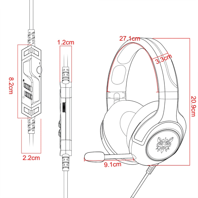 ONIKUMA K9 Single Plug RGB Adjustable Gaming Headphone with Microphone