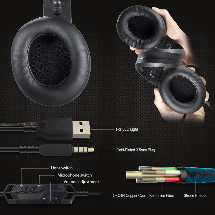 ONIKUMA K9 Single Plug RGB Adjustable Gaming Headphone with Microphone